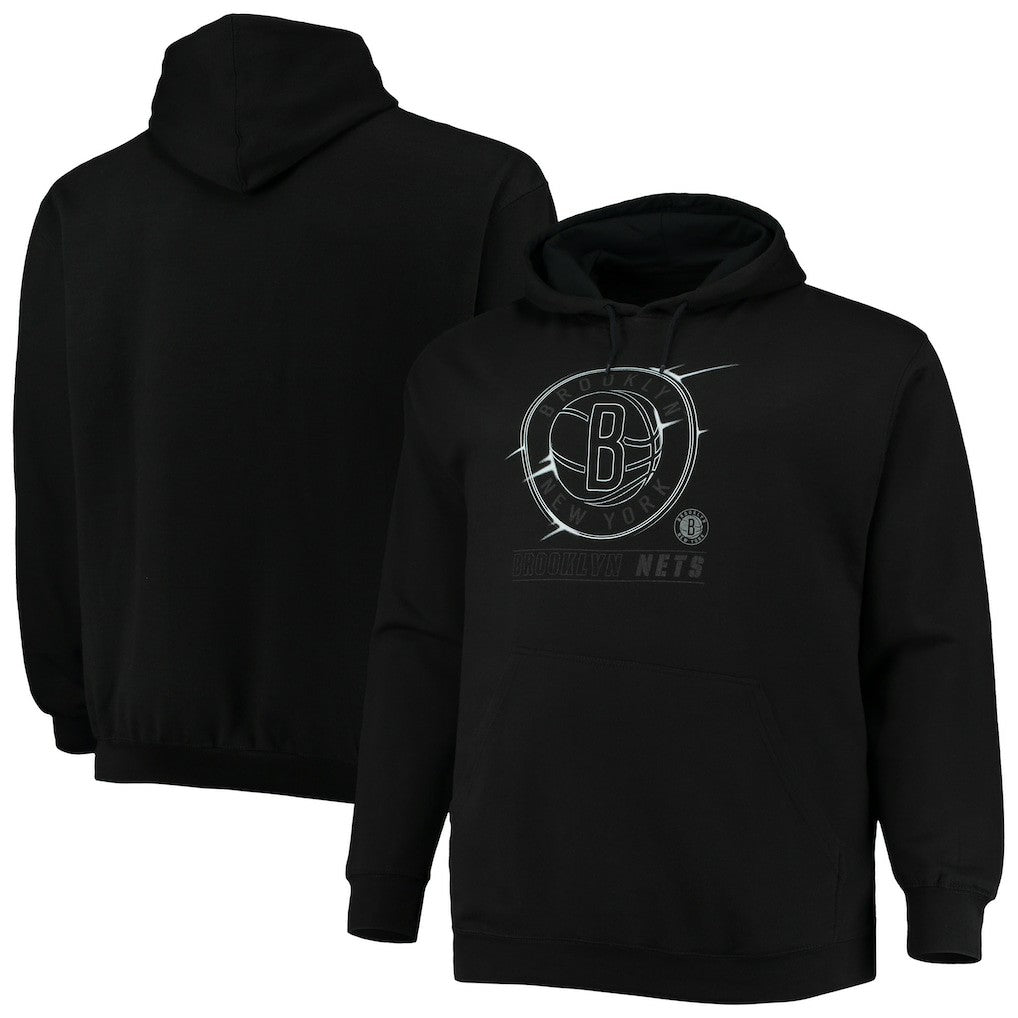 Brooklyn Nets Big & Tall Pop Pullover Hoodie Black - NBA