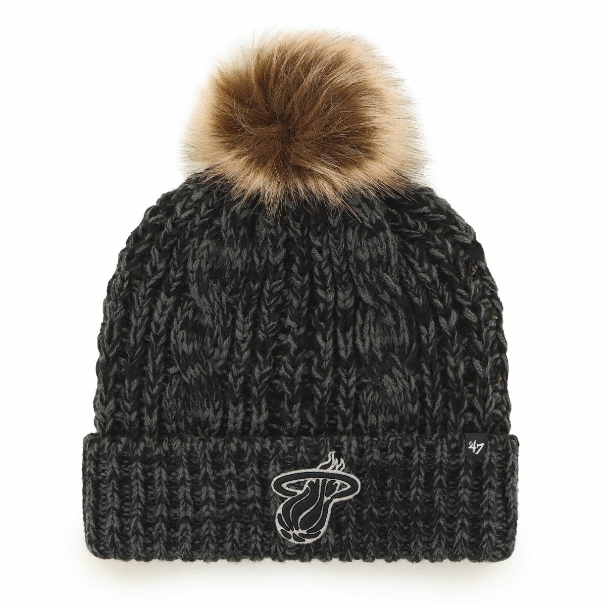 Miami Heat '47 Women's Meeko Cuffed Knit Hat with Pom Black - NBA