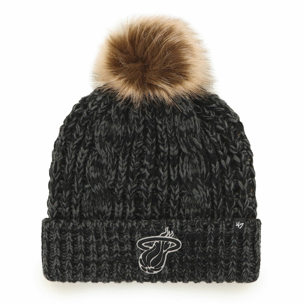 Miami Heat '47 Women's Meeko Cuffed Knit Hat with Pom Black - NBA