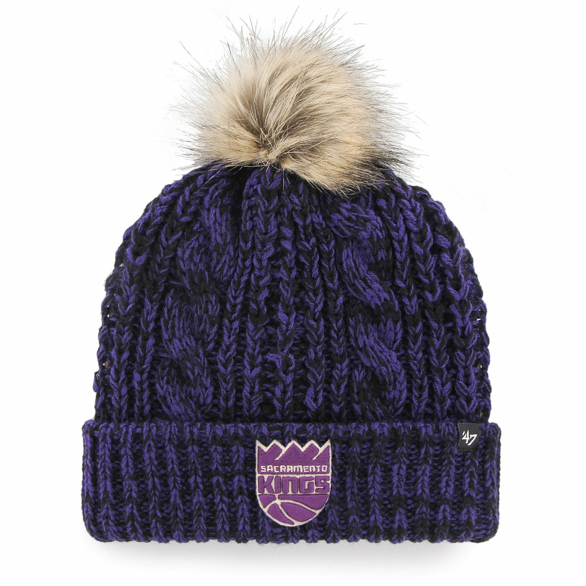 Sacramento Kings '47 Women's Meeko Cuffed Knit Hat with Pom Purple - NBA