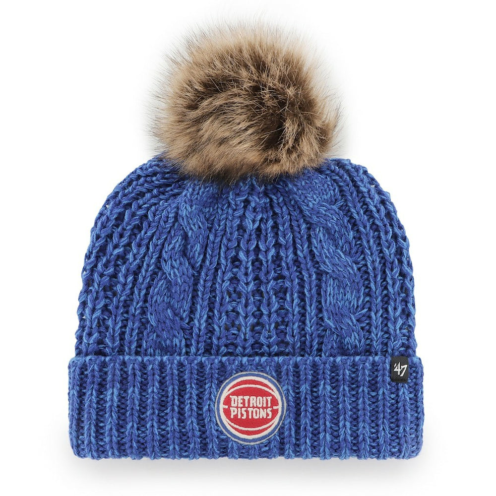 Detroit Pistons '47 Women's Meeko Cuffed Knit Hat with Pom Royal - NBA