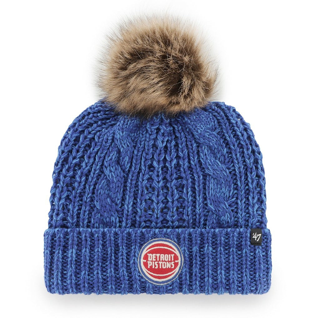 Detroit Pistons '47 Women's Meeko Cuffed Knit Hat with Pom Royal - NBA