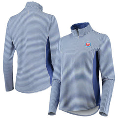 Chicago Cubs Tommy Bahama Women's Aubrey Stripe Block IslandZone Half-Zip Jacket - MLB