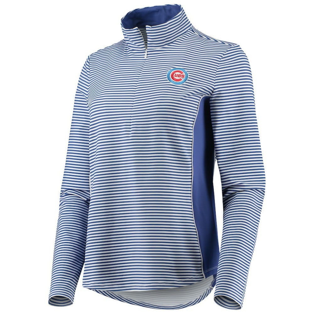 Chicago Cubs Tommy Bahama Women's Aubrey Stripe Block IslandZone Half-Zip Jacket - MLB
