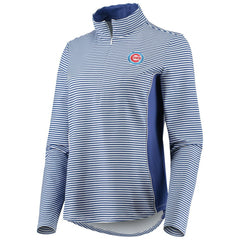 Chicago Cubs Tommy Bahama Women's Aubrey Stripe Block IslandZone Half-Zip Jacket - MLB