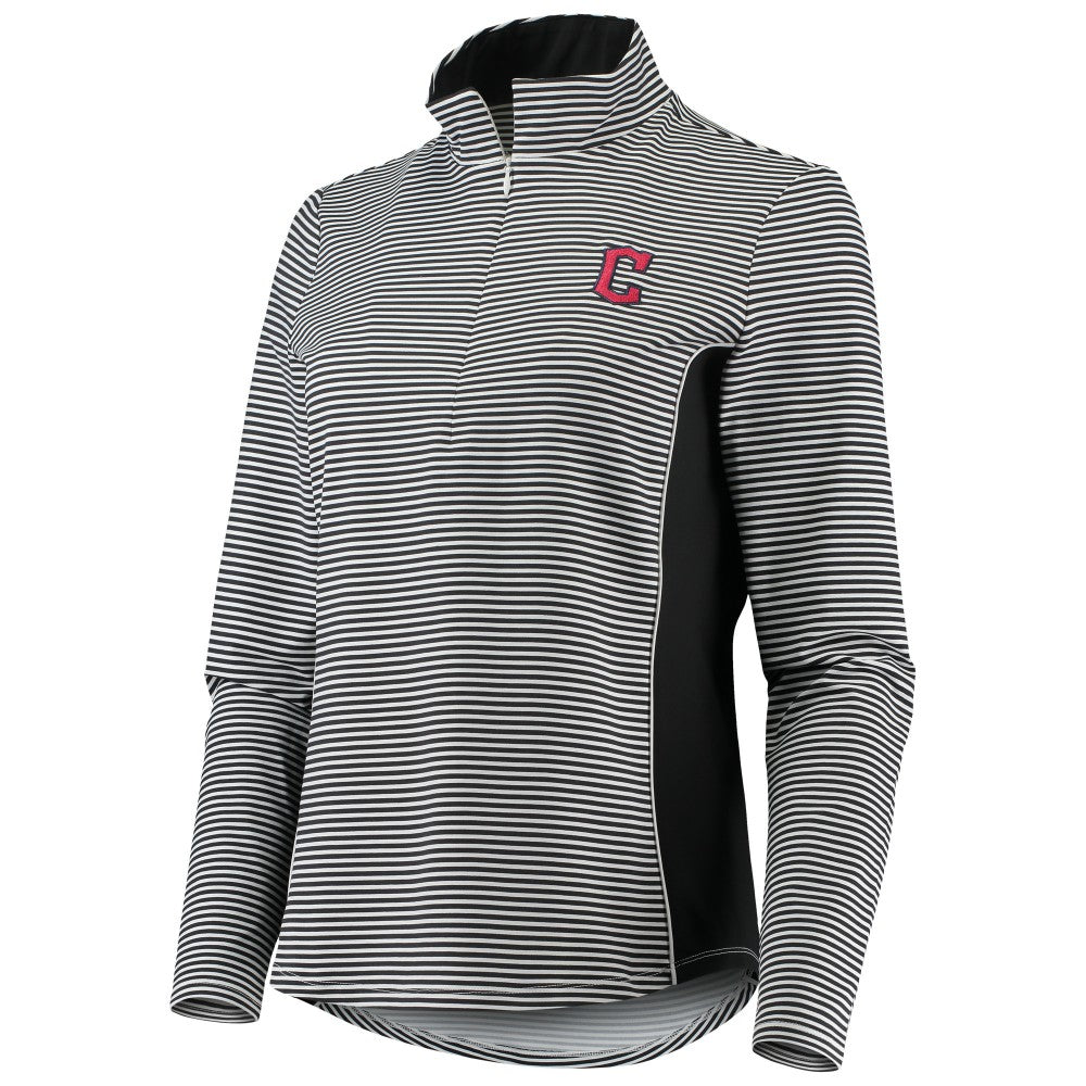Cleveland Guardians Tommy Bahama Women's Aubrey Stripe Block IslandZone Half-Zip Jacket - MLB