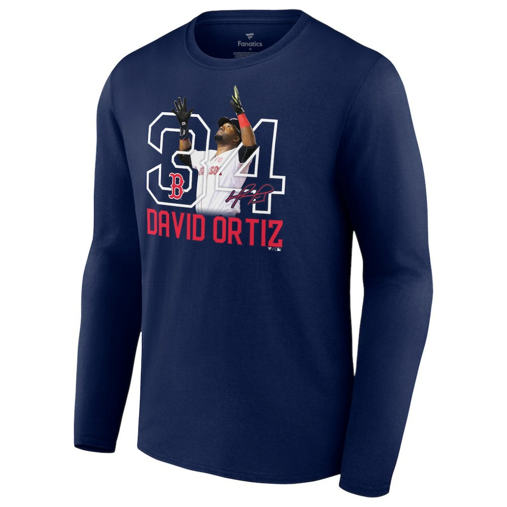 David Ortiz Boston Red Sox Fanatics Stats Resume Long Sleeve T-Shirt - MLB