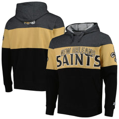 New Orleans Saints Starter Extreme Pullover Hoodie Black/Heather Gray | NFL