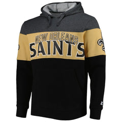 New Orleans Saints Starter Extreme Pullover Hoodie Black/Heather Gray | NFL