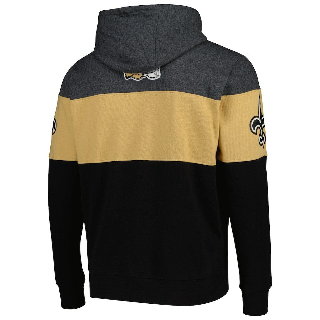 New Orleans Saints Starter Extreme Pullover Hoodie Black/Heather Gray | NFL