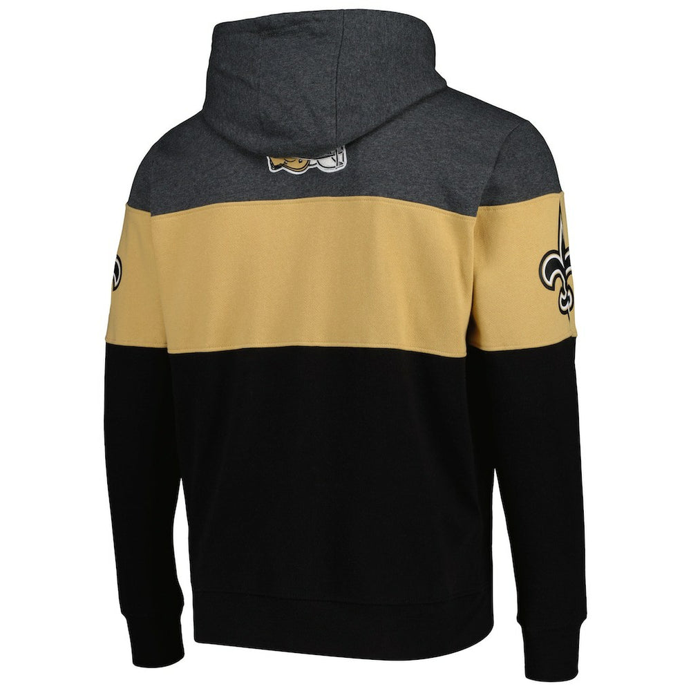 New Orleans Saints Starter Extreme Pullover Hoodie Black/Heather Gray | NFL