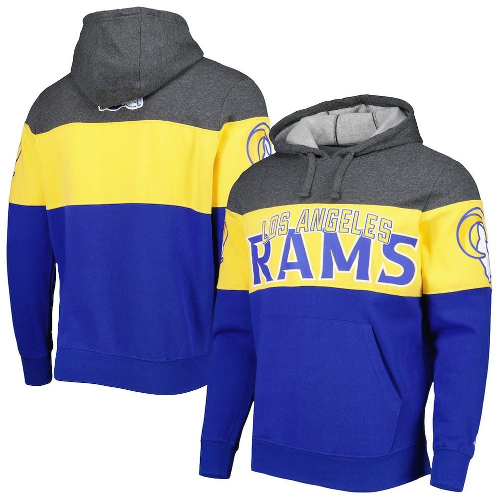 Los Angeles Rams Starter Extreme Pullover Hoodie Heather Charcoal/Royal | NFL