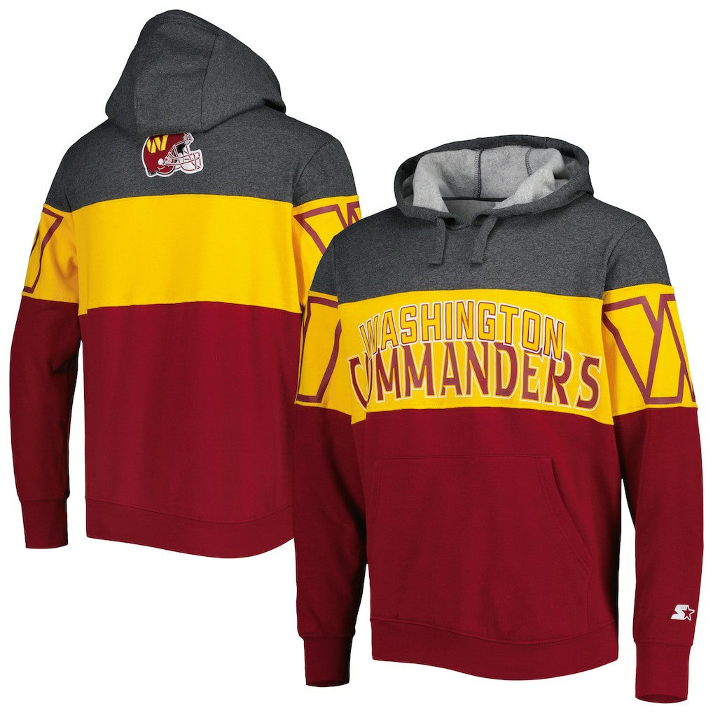 Washington Commanders Starter Extreme Pullover Hoodie Heather Charcoal/Burgundy | NFL