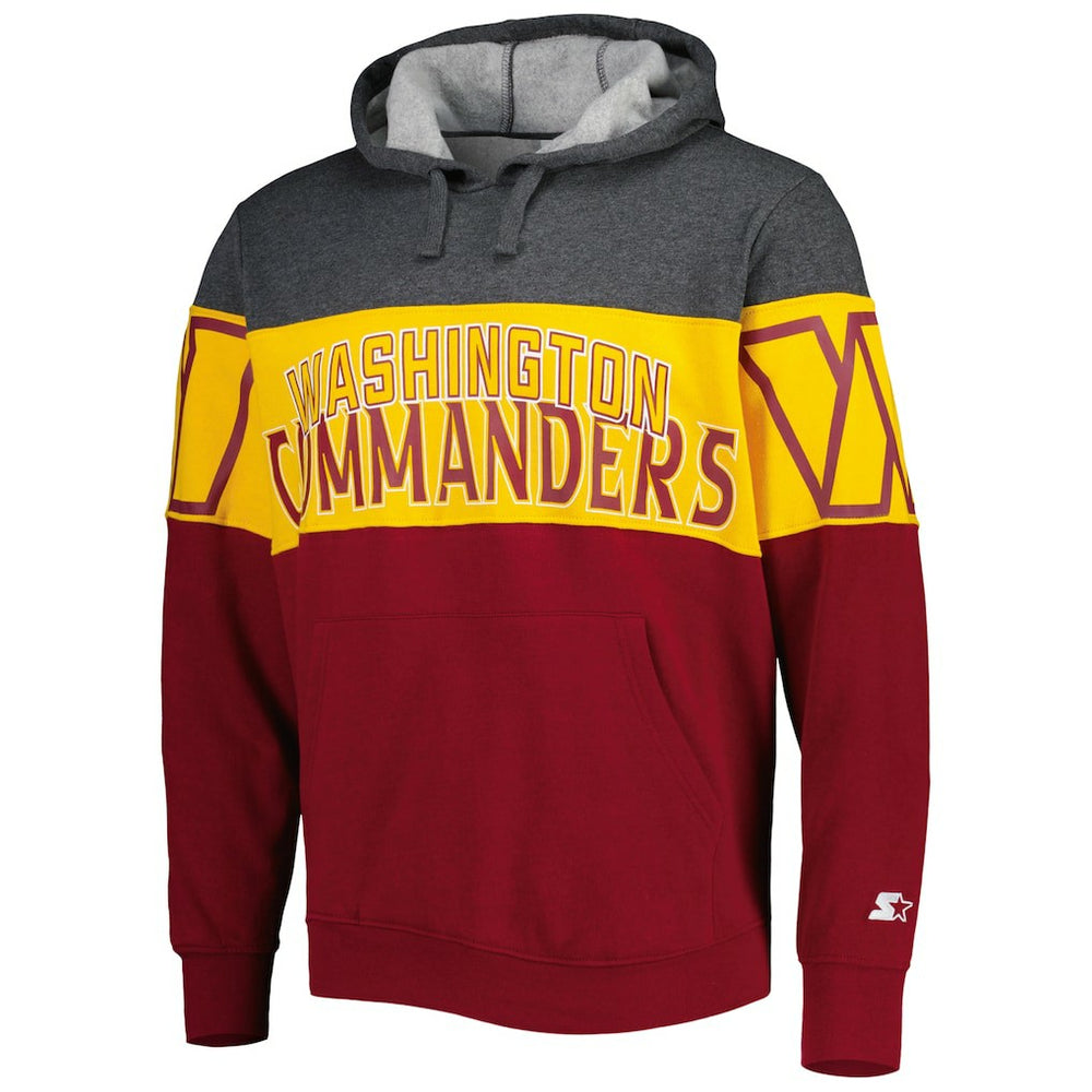 Washington Commanders Starter Extreme Pullover Hoodie Heather Charcoal/Burgundy | NFL