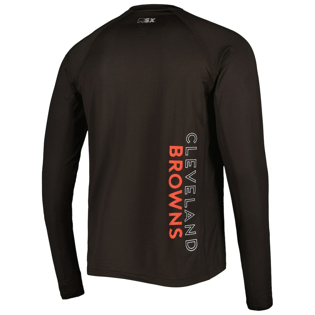 Cleveland Browns MSX by Michael Strahan Interval Long Sleeve Raglan T-Shirt Brown | NFL