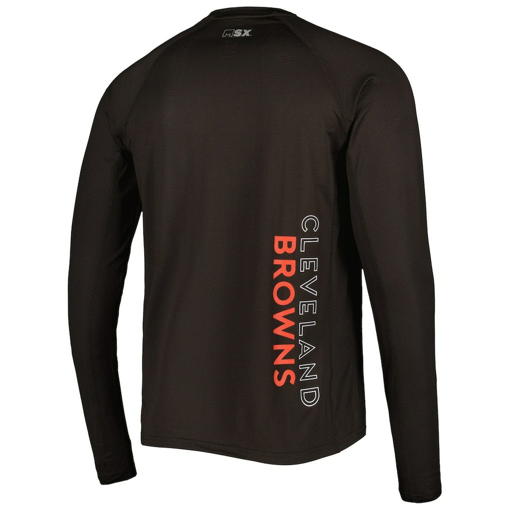 Cleveland Browns MSX by Michael Strahan Interval Long Sleeve Raglan T-Shirt Brown | NFL