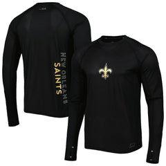 New Orleans Saints MSX by Michael Strahan Interval Long Sleeve Raglan T-Shirt Black | NFL