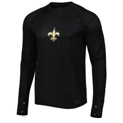 New Orleans Saints MSX by Michael Strahan Interval Long Sleeve Raglan T-Shirt Black | NFL