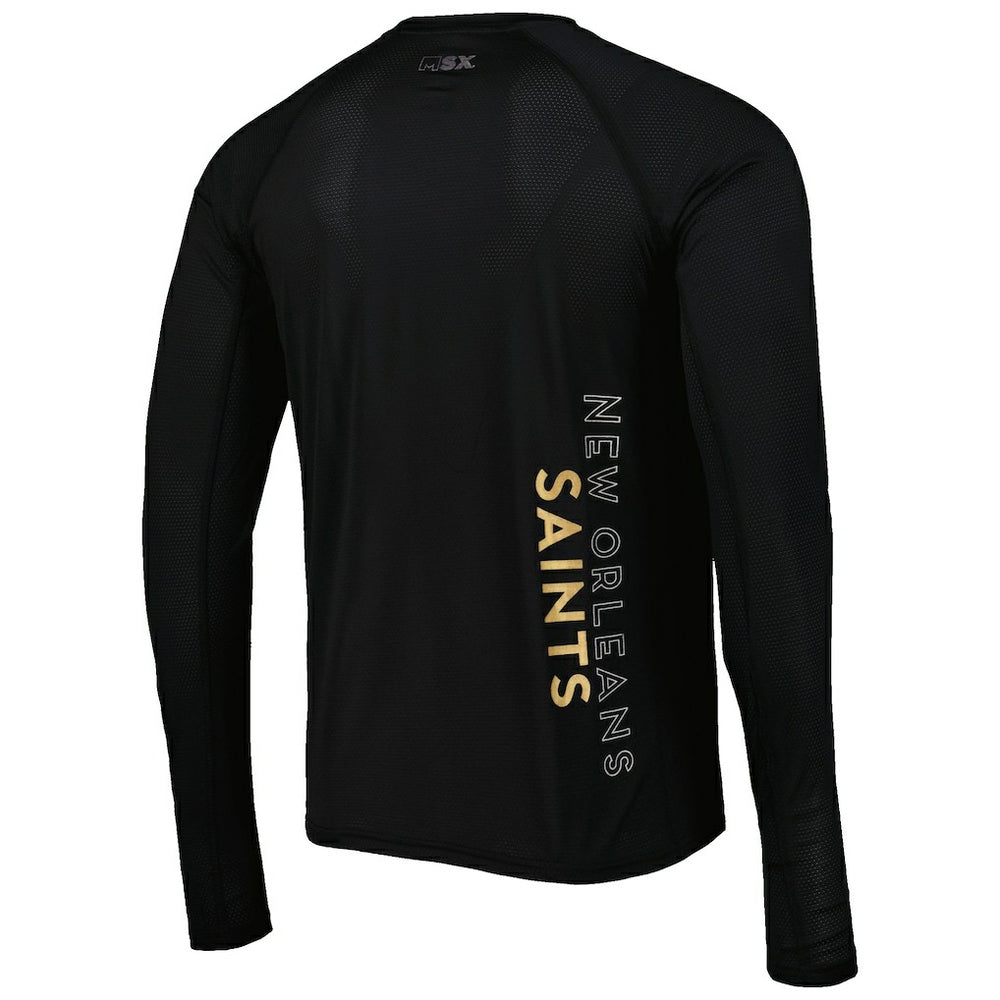 New Orleans Saints MSX by Michael Strahan Interval Long Sleeve Raglan T-Shirt Black | NFL