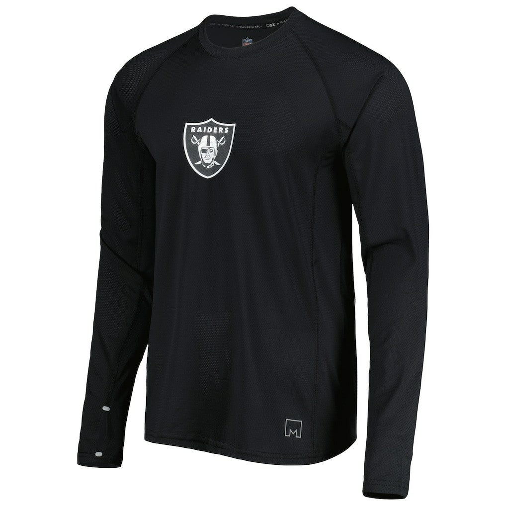 Las Vegas Raiders MSX by Michael Strahan Interval Long Sleeve Raglan T-Shirt Black | NFL