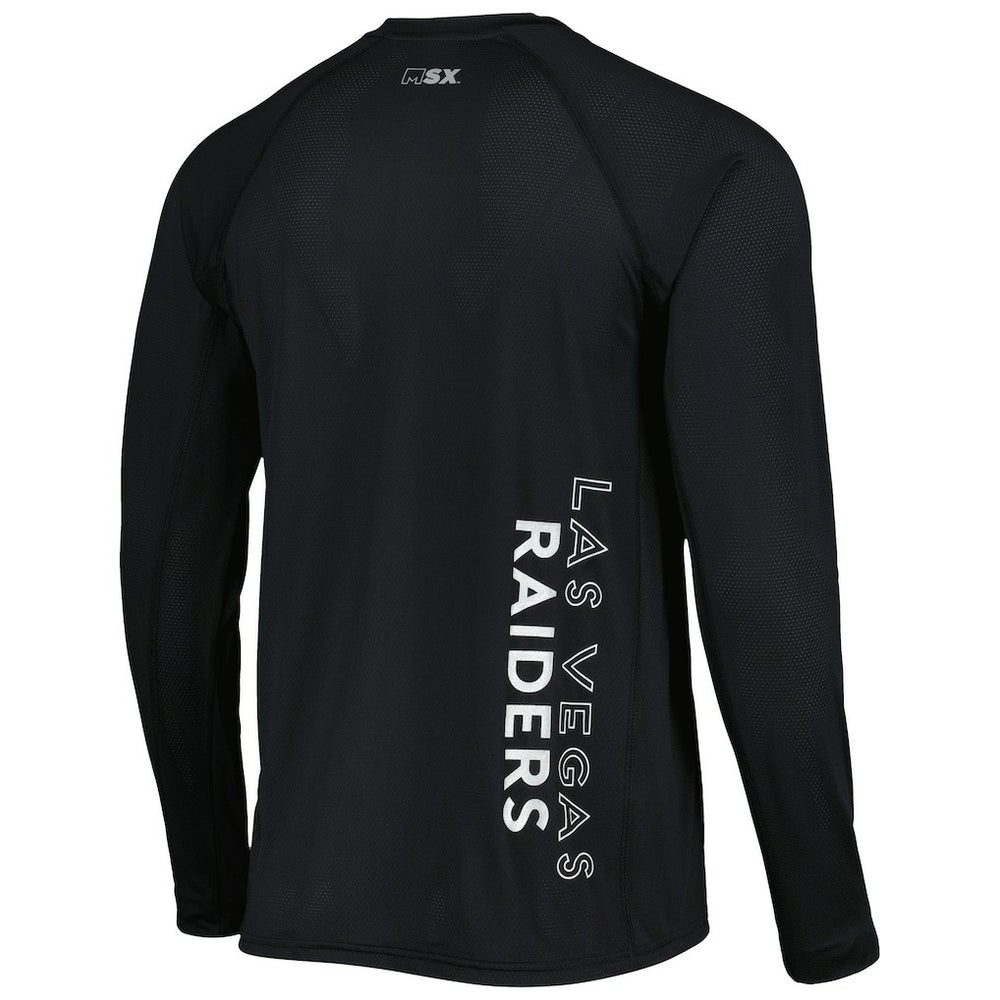 Las Vegas Raiders MSX by Michael Strahan Interval Long Sleeve Raglan T-Shirt Black | NFL