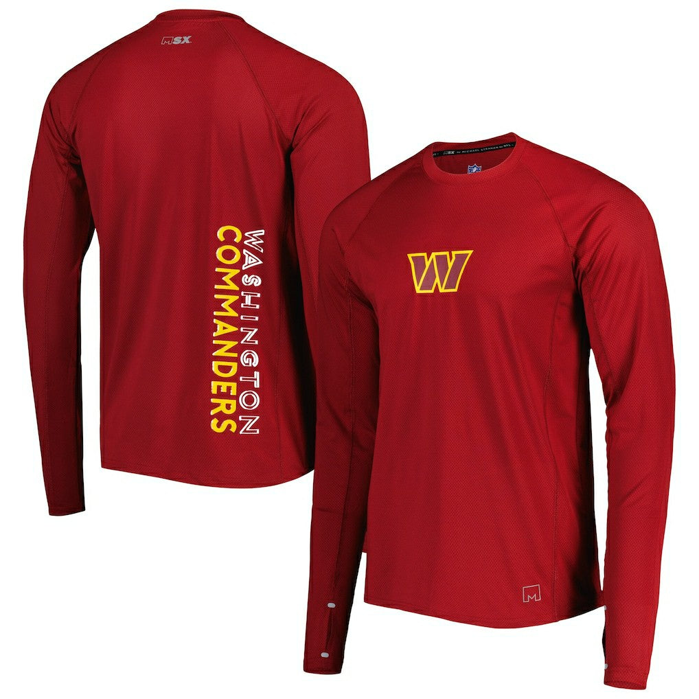 Washington Commanders MSX by Michael Strahan Interval Long Sleeve Raglan T-Shirt Burgundy | NFL