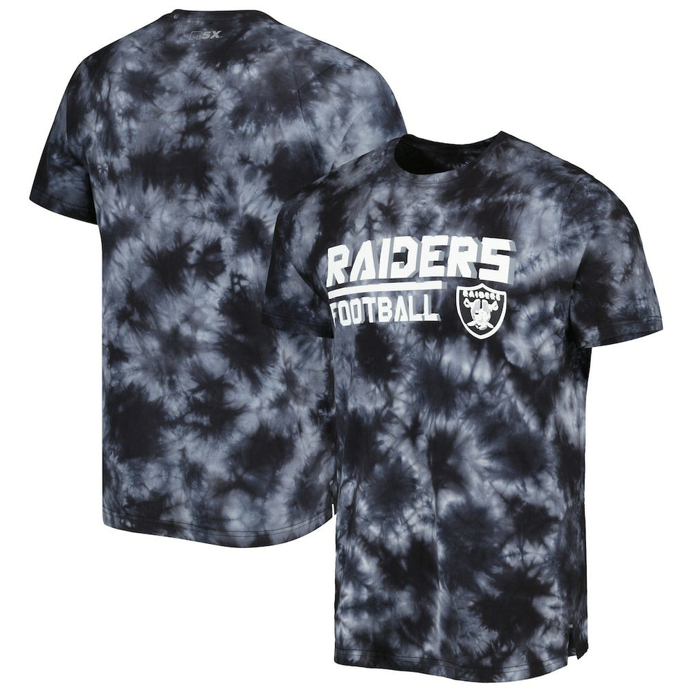 Las Vegas Raiders MSX by Michael Strahan Recovery Tie-Dye T-Shirt Black | NFL