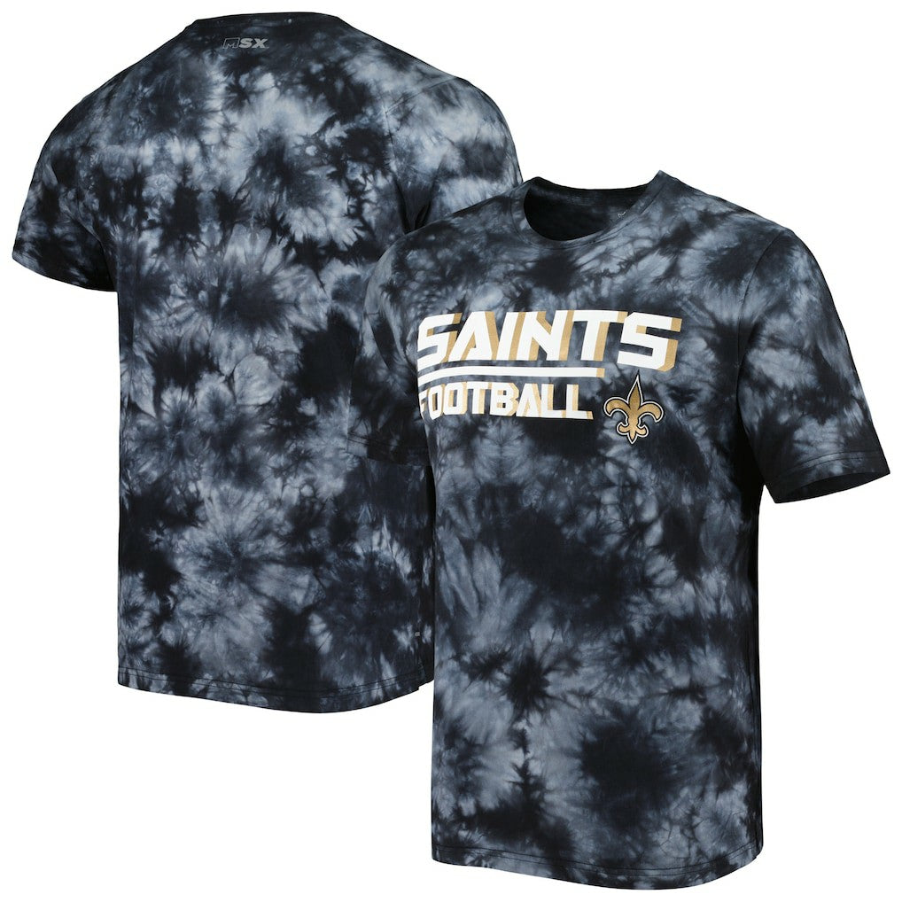 New Orleans Saints MSX by Michael Strahan Recovery Tie-Dye T-Shirt Black | NFL