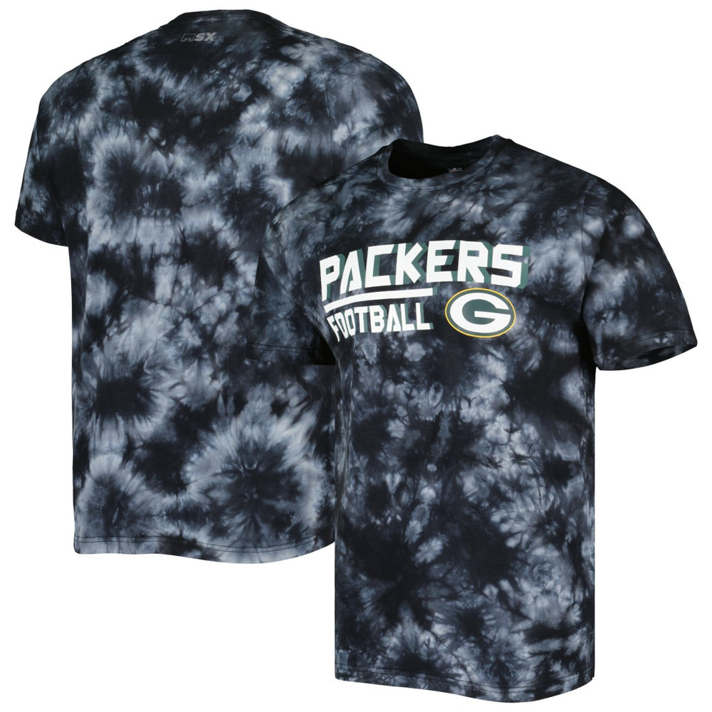 Green Bay Packers MSX by Michael Strahan Recovery Tie-Dye T-Shirt Black | NFL