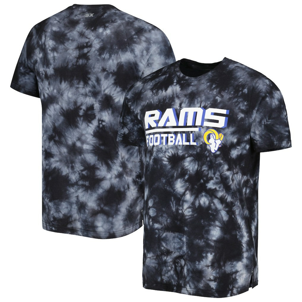 Los Angeles Rams MSX by Michael Strahan Recovery Tie-Dye T-Shirt Black | NFL