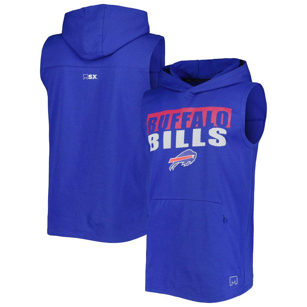 Buffalo Bills MSX by Michael Strahan Relay Sleeveless Pullover Hoodie Royal | NFL
