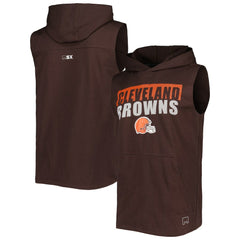Cleveland Browns MSX by Michael Strahan Relay Sleeveless Pullover Hoodie Brown | NFL