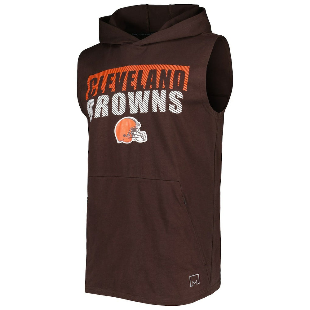 Cleveland Browns MSX by Michael Strahan Relay Sleeveless Pullover Hoodie Brown | NFL