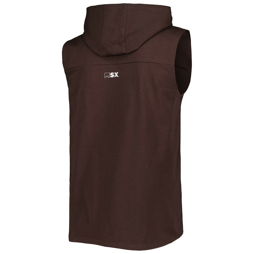 Cleveland Browns MSX by Michael Strahan Relay Sleeveless Pullover Hoodie Brown | NFL