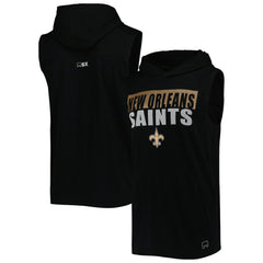New Orleans Saints MSX by Michael Strahan Relay Sleeveless Pullover Hoodie Black | NFL