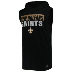 New Orleans Saints MSX by Michael Strahan Relay Sleeveless Pullover Hoodie Black | NFL