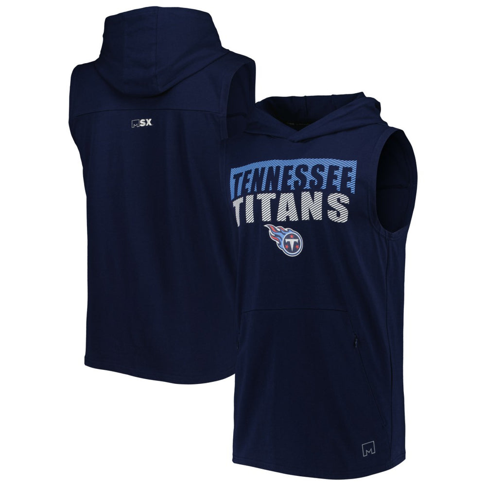 Tennessee Titans MSX by Michael Strahan Relay Sleeveless Pullover Hoodie Navy | NFL