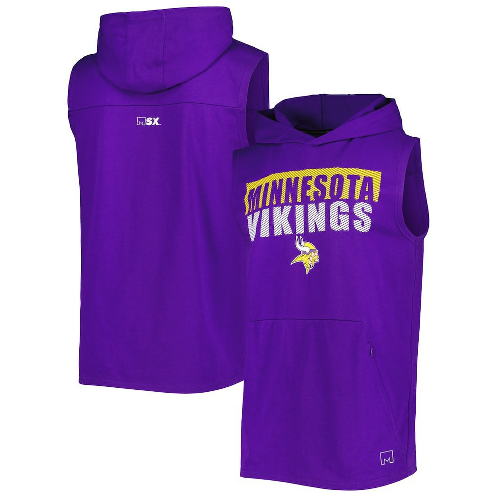 Minnesota Vikings MSX by Michael Strahan Relay Sleeveless Pullover Hoodie Purple | NFL
