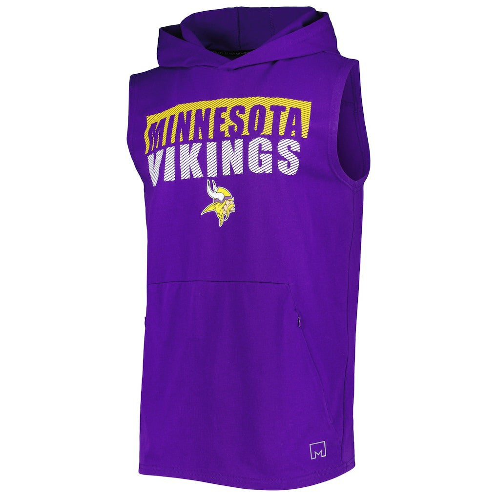 Minnesota Vikings MSX by Michael Strahan Relay Sleeveless Pullover Hoodie Purple | NFL
