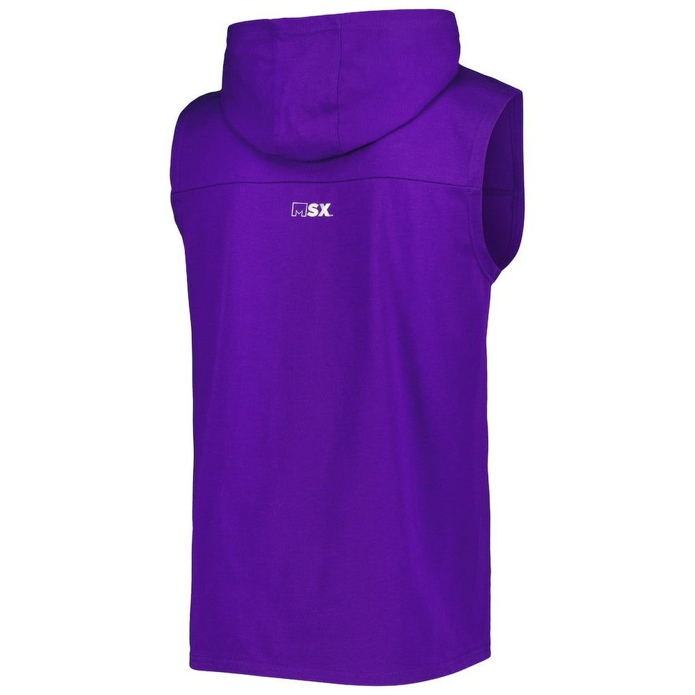 Minnesota Vikings MSX by Michael Strahan Relay Sleeveless Pullover Hoodie Purple | NFL