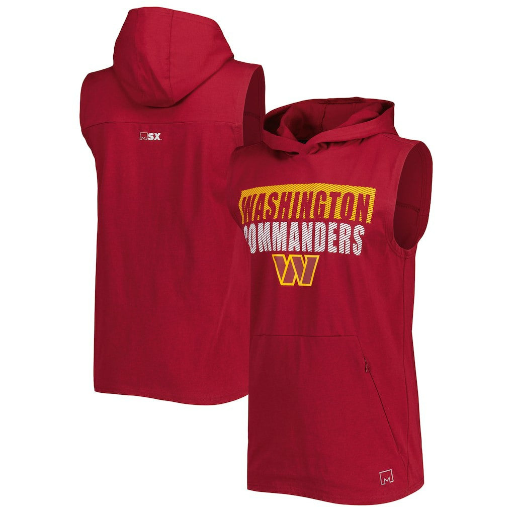 Washington Commanders MSX by Michael Strahan Relay Sleeveless Pullover Hoodie Burgundy | NFL