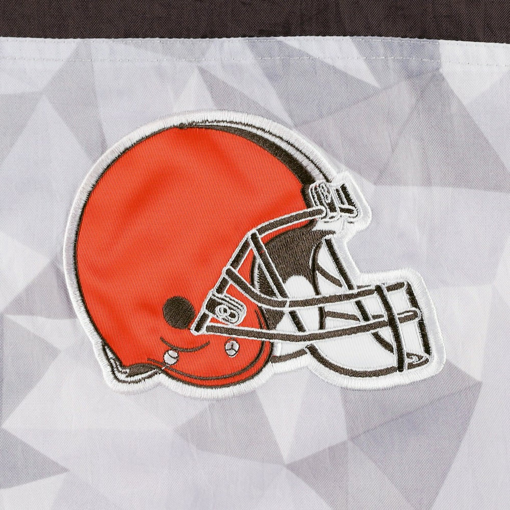 Cleveland Browns Starter Thursday Night Gridiron Raglan Half-Zip Hooded Jacket White/Brown | NFL
