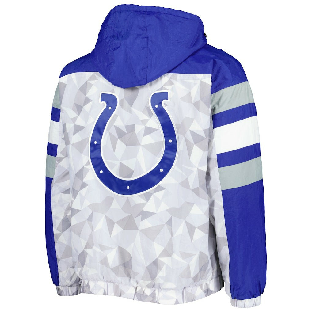 Indianapolis Colts Starter Thursday Night Gridiron Raglan Half-Zip Hooded Jacket White/Royal | NFL