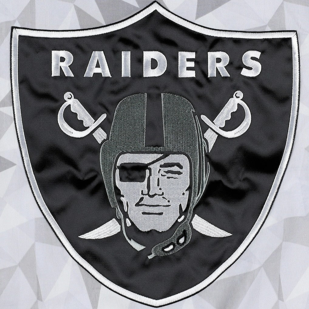 Las Vegas Raiders Starter Thursday Night Gridiron Raglan Half-Zip Hooded Jacket White/Black | NFL