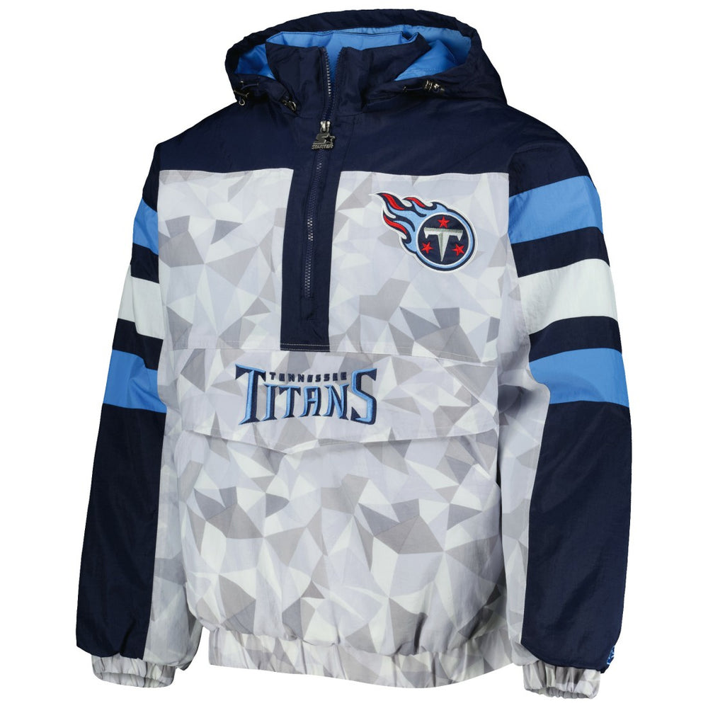 Tennessee Titans Starter Thursday Night Gridiron Raglan Half-Zip Hooded Jacket White/Navy | NFL