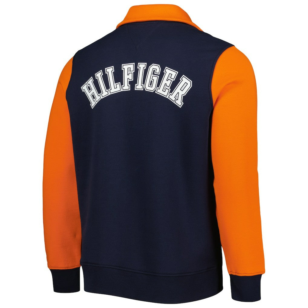 Chicago Bears Tommy Hilfiger Aiden Quarter-Zip Sweatshirt Navy/Orange | NFL