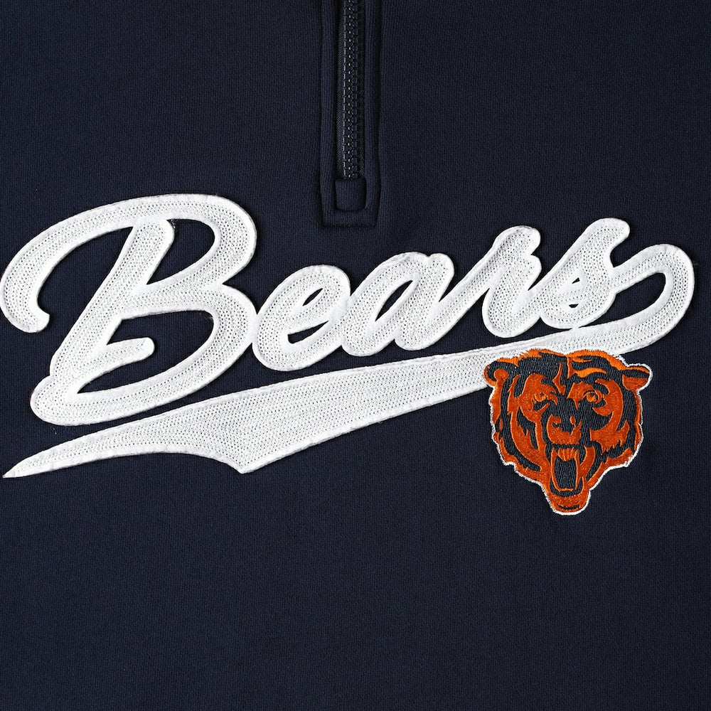 Chicago Bears Tommy Hilfiger Aiden Quarter-Zip Sweatshirt Navy/Orange | NFL