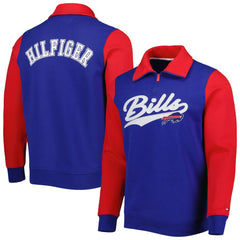 Buffalo Bills Tommy Hilfiger Aiden Quarter-Zip Sweatshirt Royal/Red | NFL