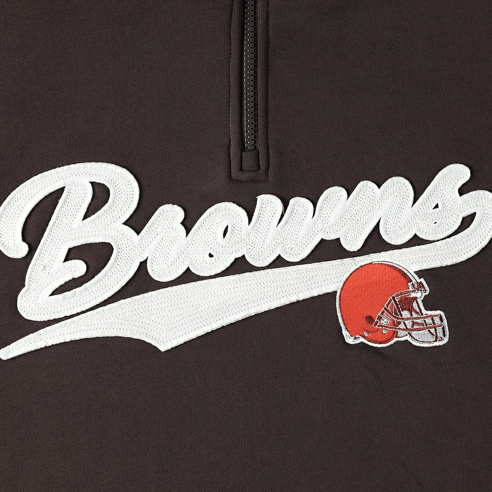 Cleveland Browns Tommy Hilfiger Aiden Quarter-Zip Sweatshirt Brown/Orange | NFL