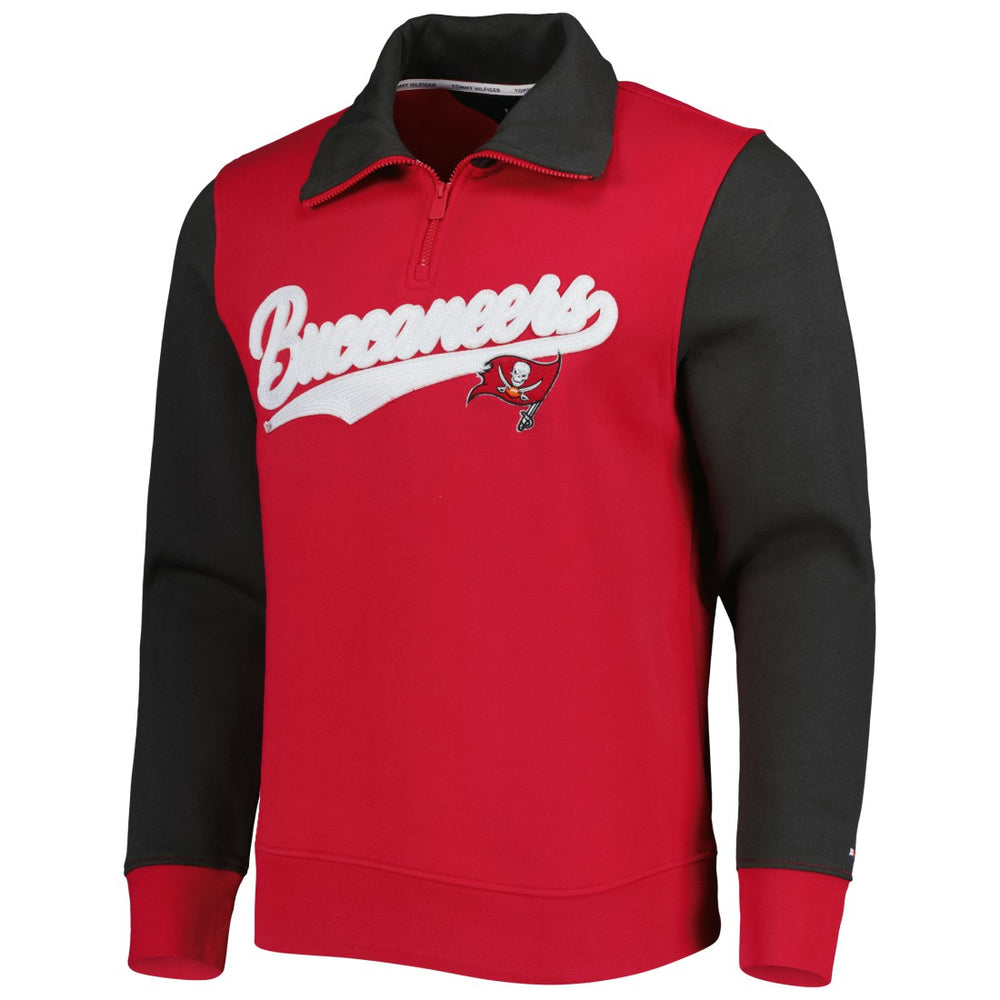 Tampa Bay Buccaneers Tommy Hilfiger Aiden Quarter-Zip Sweatshirt Red/Pewter | NFL